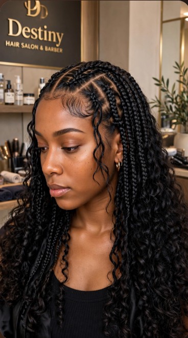 Knotless braids style
